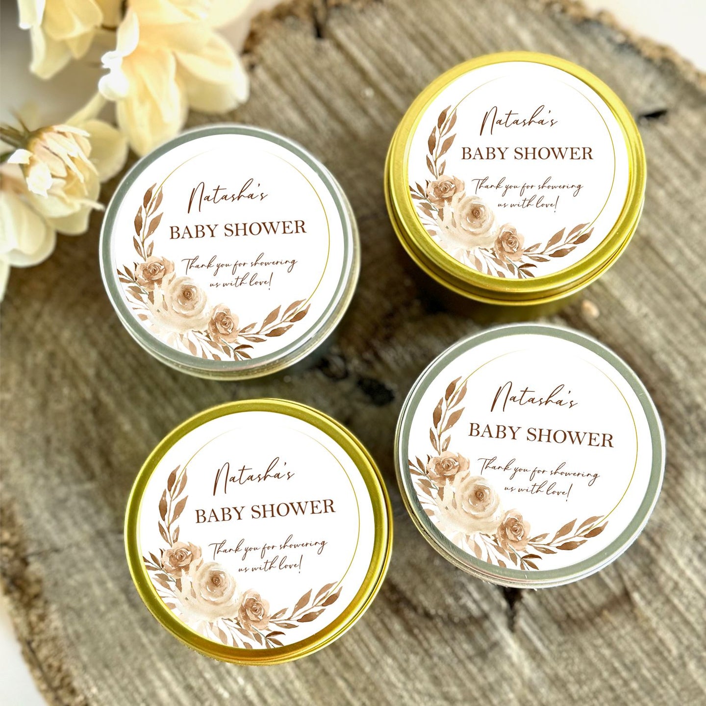 Baby Shower Favors for Guests in Bulk | Neutral Boho Baby Shower Candle Favors Candle Favors The Gift Gala Shop Candle Co.